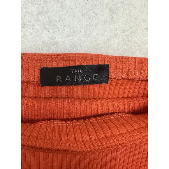 The Range Alloy Ribbed Banded Long Sleeve Top Womens Large Blood Orange - Picture 5 of 7